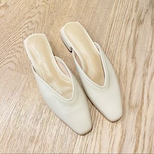 Brand new * cream flats mules